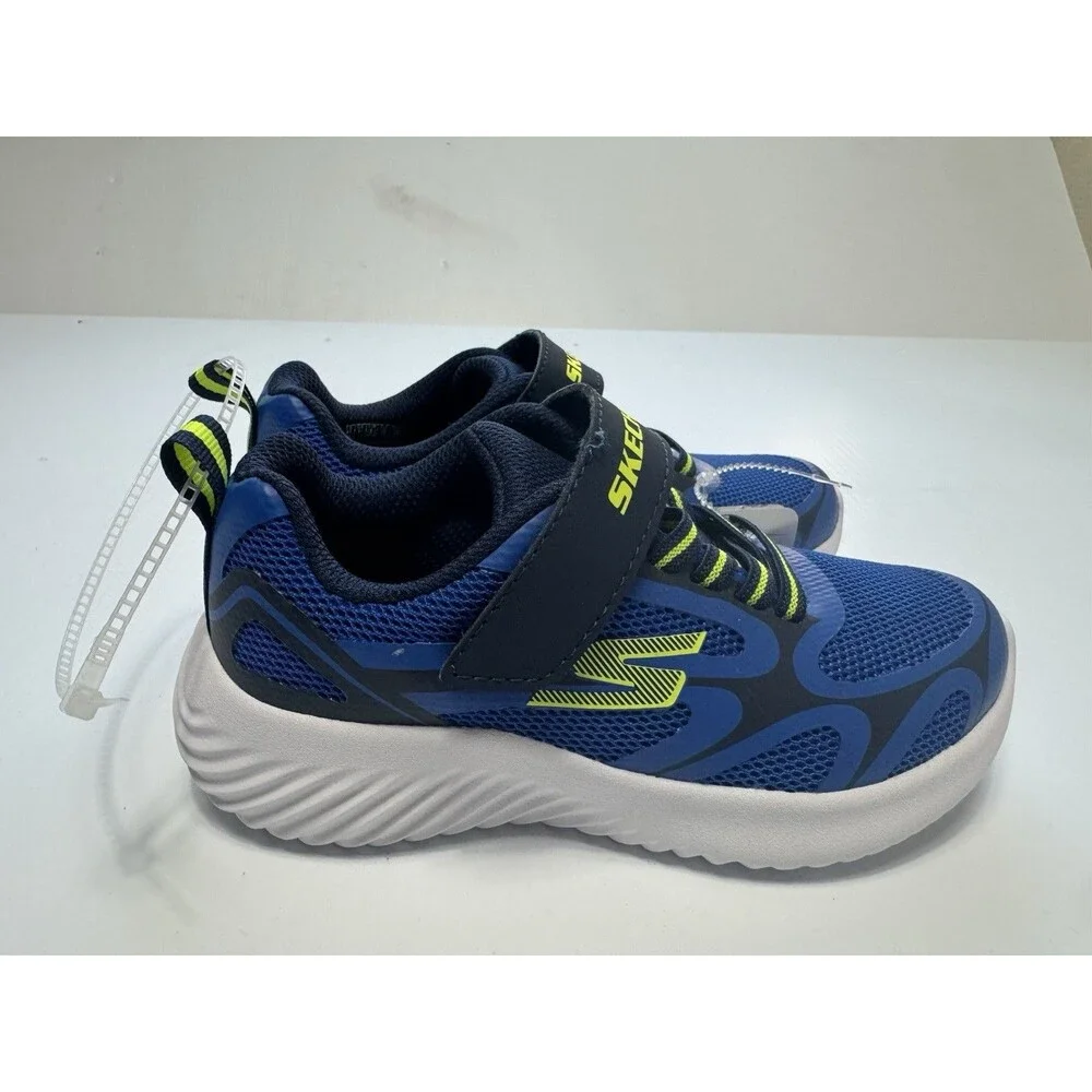Skechers Kids Blue Hook & Loop Athletic Sneakers Size 12 New Machine Washable